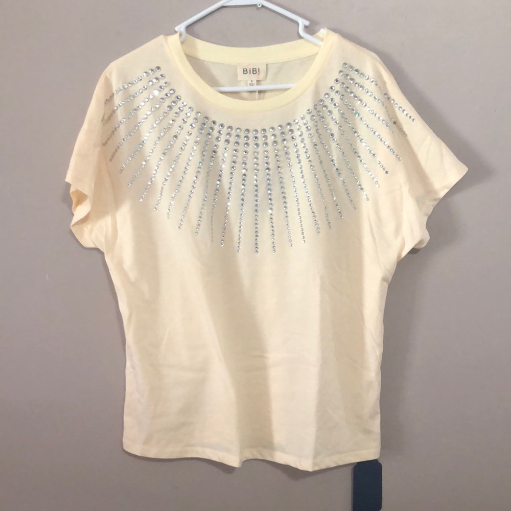 BiBi Cream Bling Rhinestone Tee - Picture 2 of 3